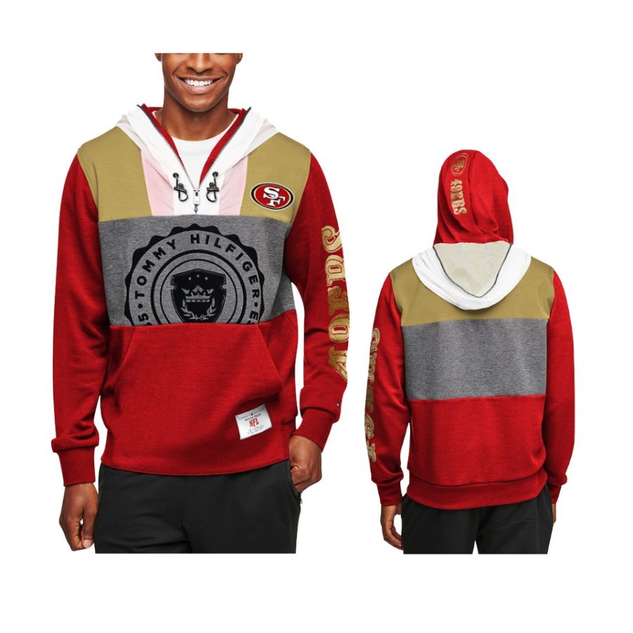 49ers scarlet charcoal pinnacle hoodie