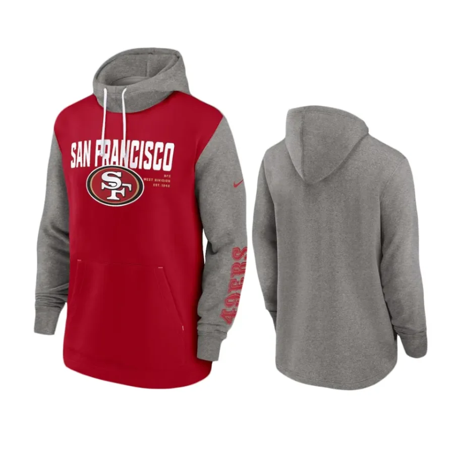 49ers scarlet color block fashion hoodie