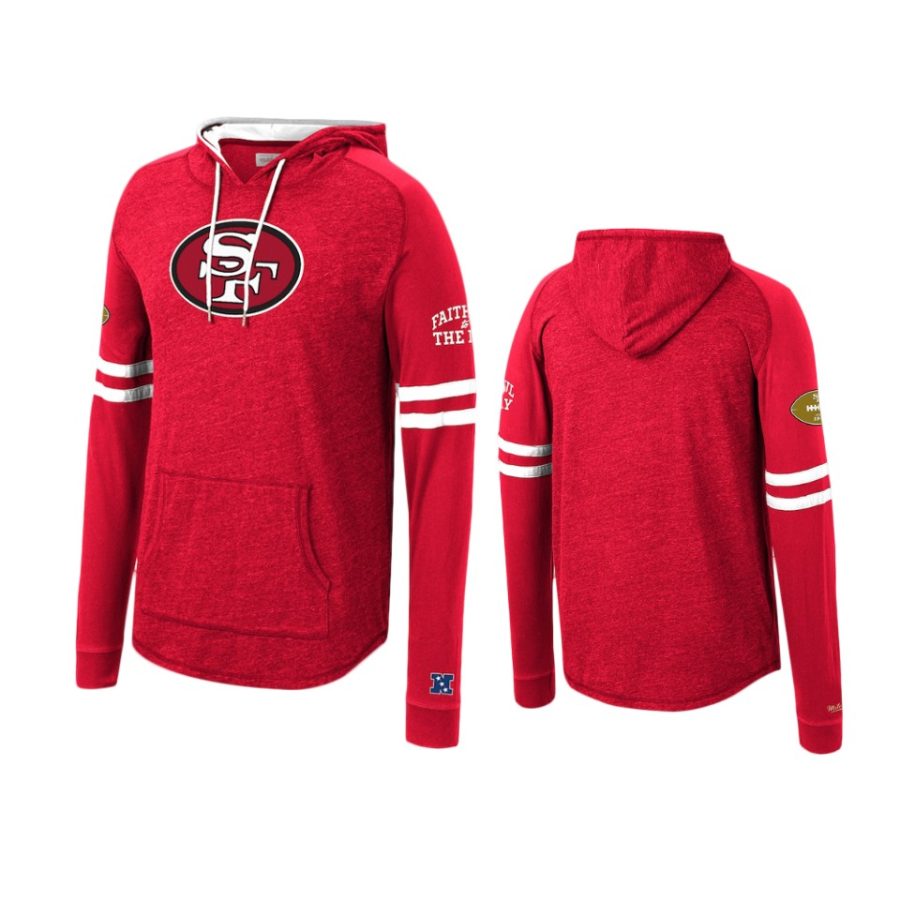 49ers scarlet faithful big logo hoodie