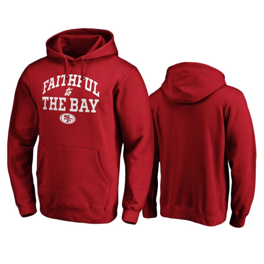 49ers scarlet faithful to the bay secondary oval hoodie