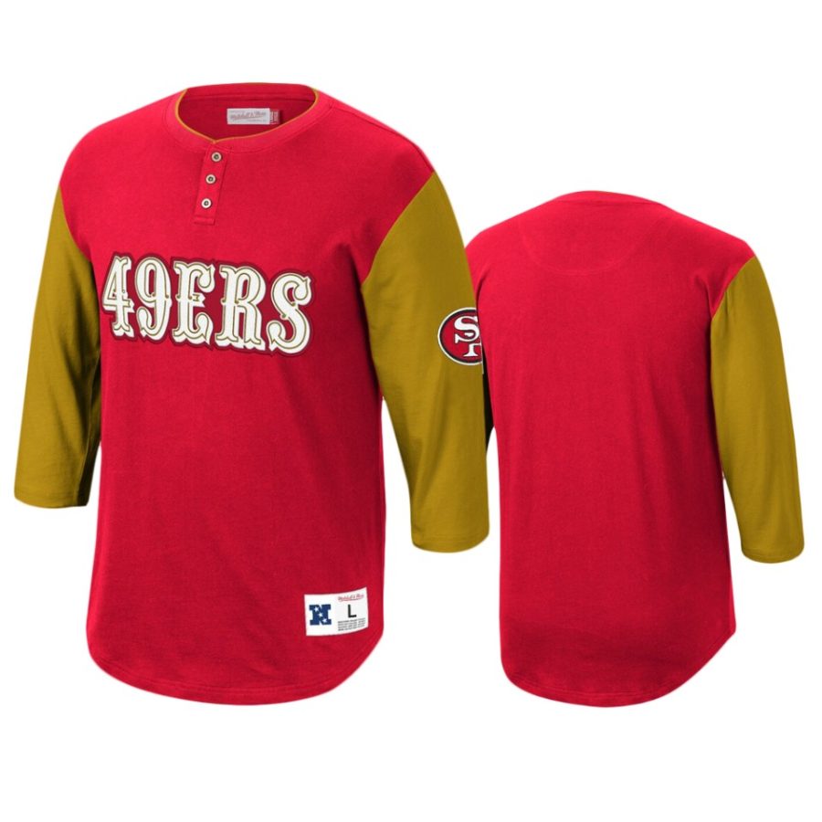 49ers scarlet franchise player henley t shirt