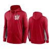 49ers scarlet gray mascot performance full zip hoodie