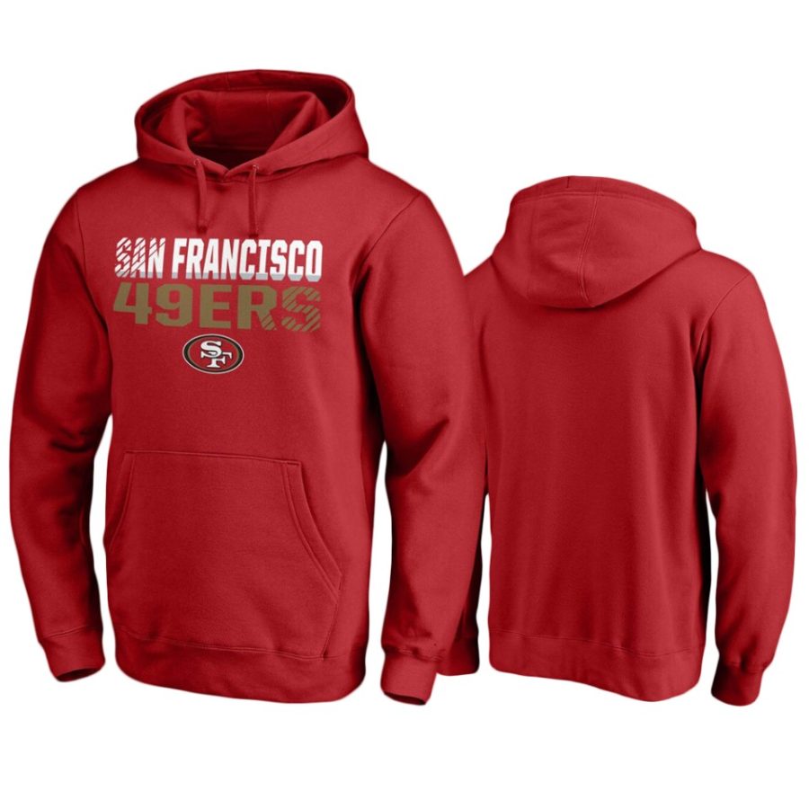 49ers scarlet iconic fade out hoodie