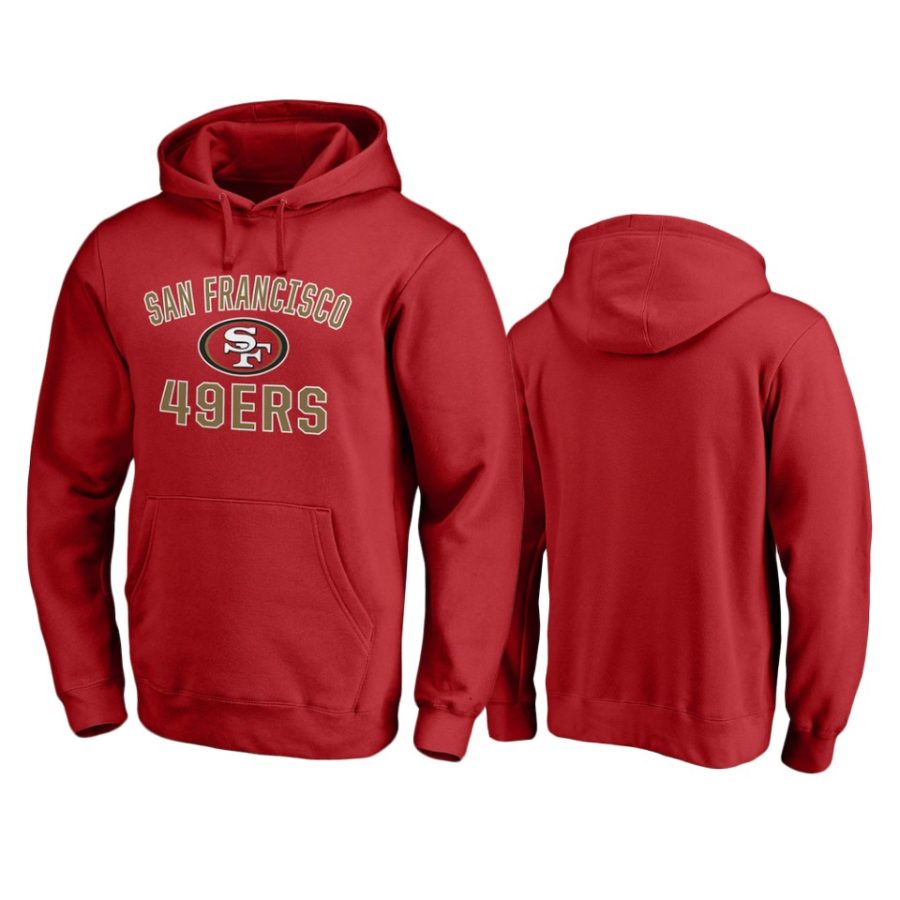 49ers scarlet victory arch pullover hoodie