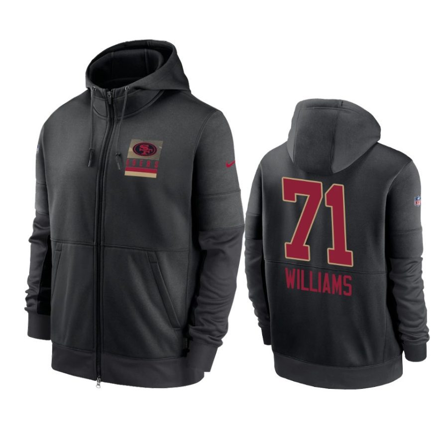 49ers trent williams black sideline impact lockup hoodie