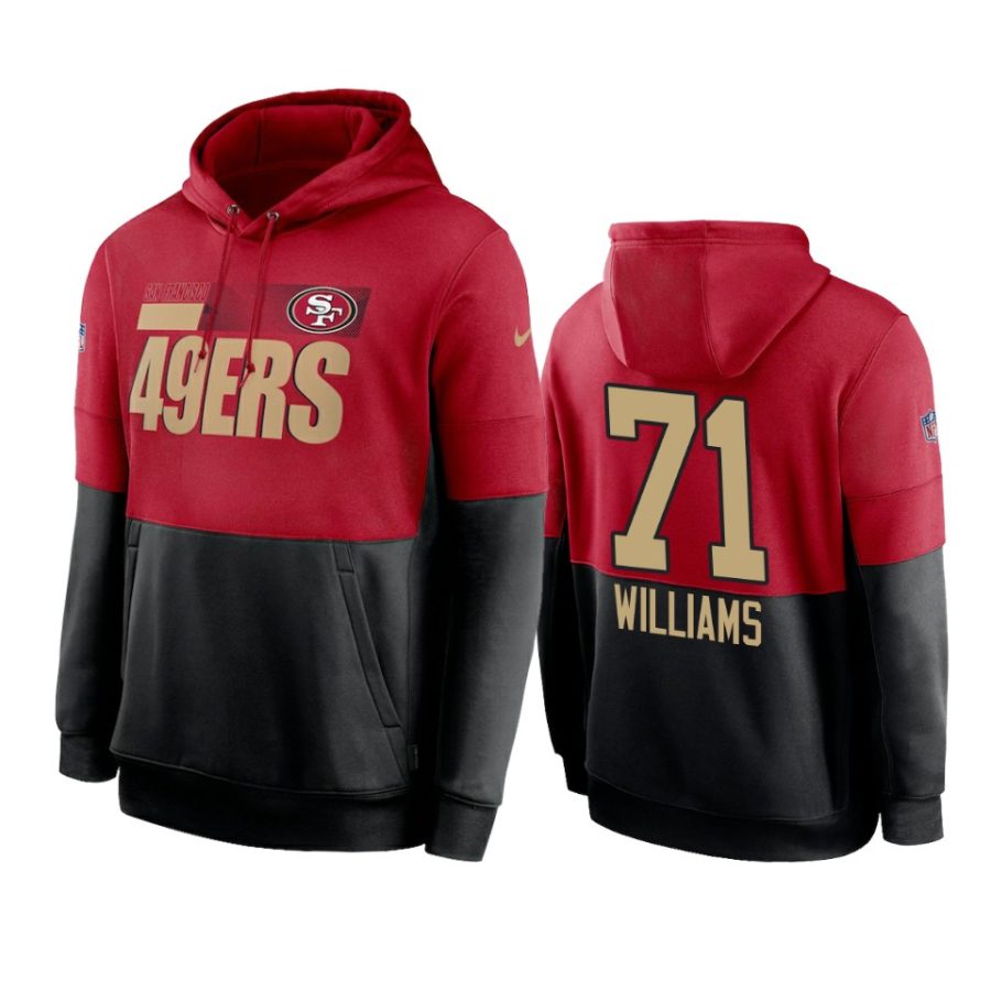 49ers trent williams red black sideline impact lockup hoodie