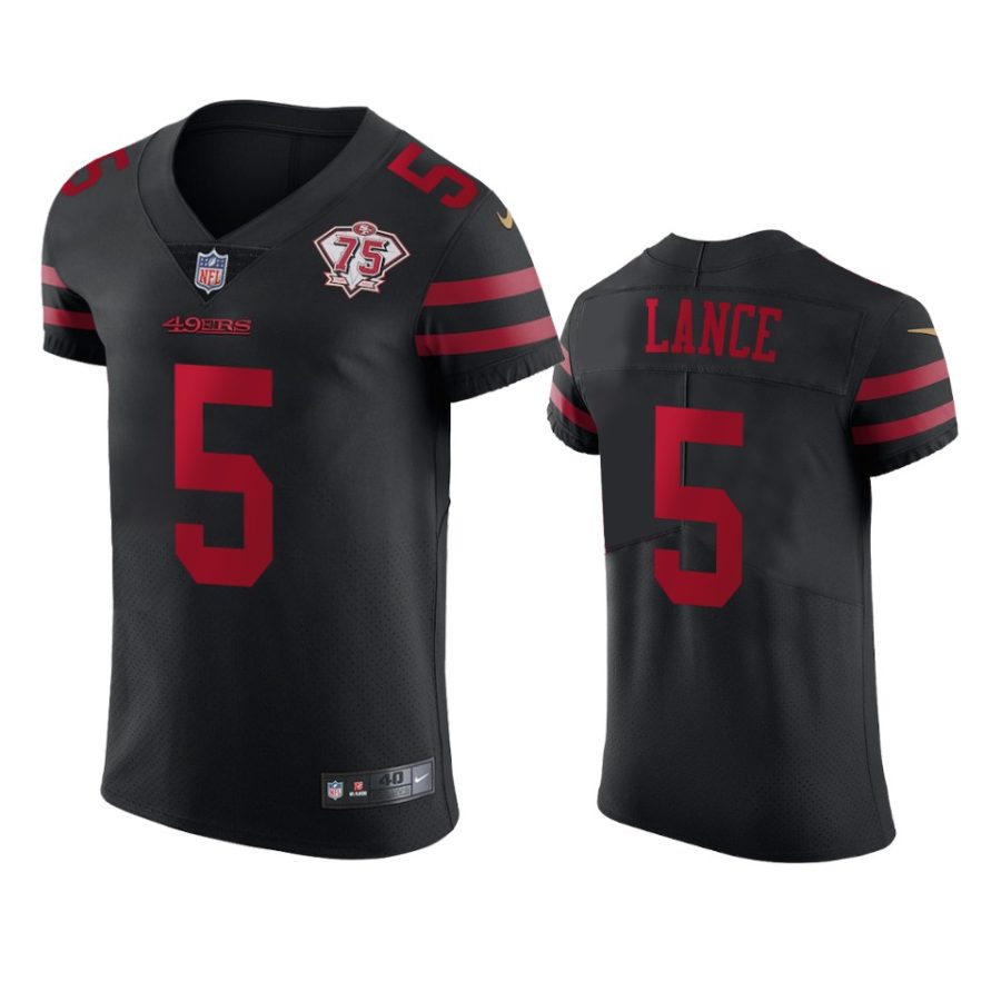 49ers trey lance black 75th anniversary vapor elite jersey