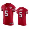 49ers trey lance scarlet 75th anniversary vapor elite jersey