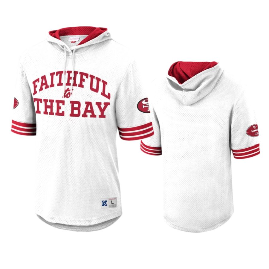 49ers white faithful unbeaten mesh hoodie