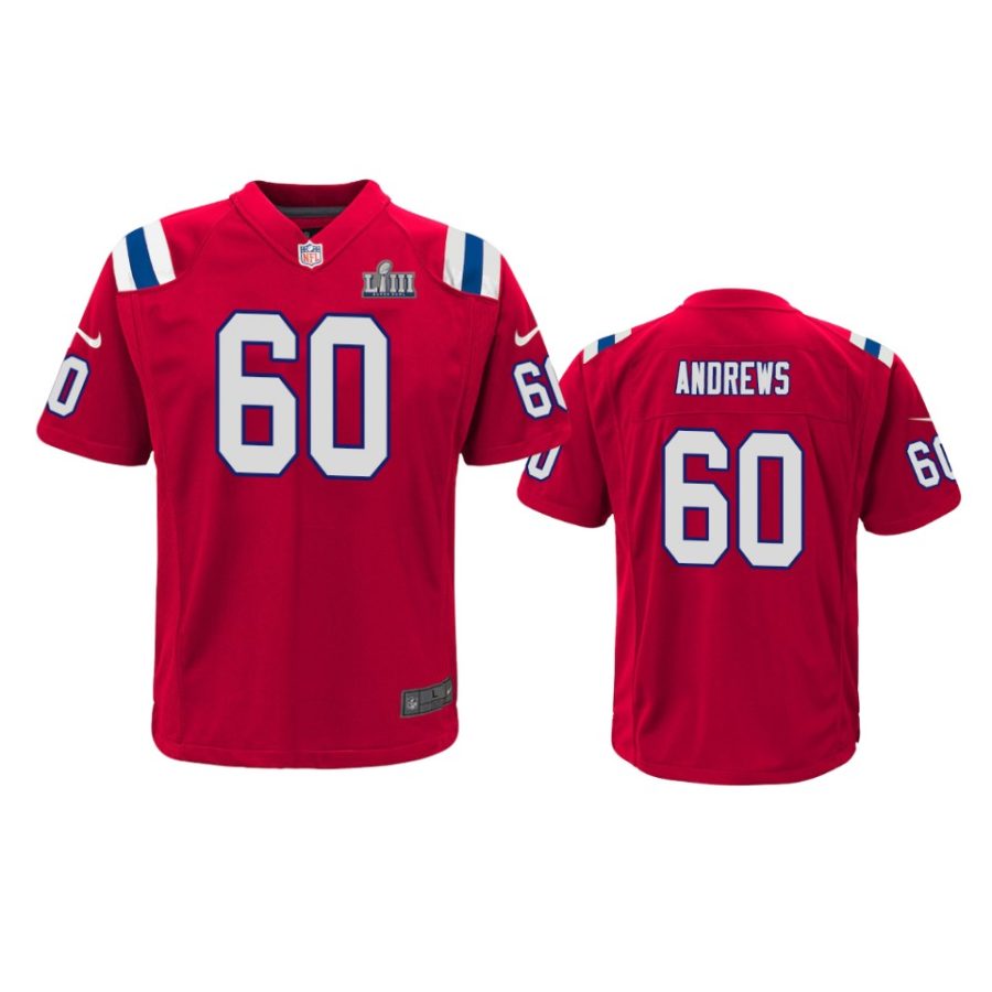 60 david andrews red game jersey