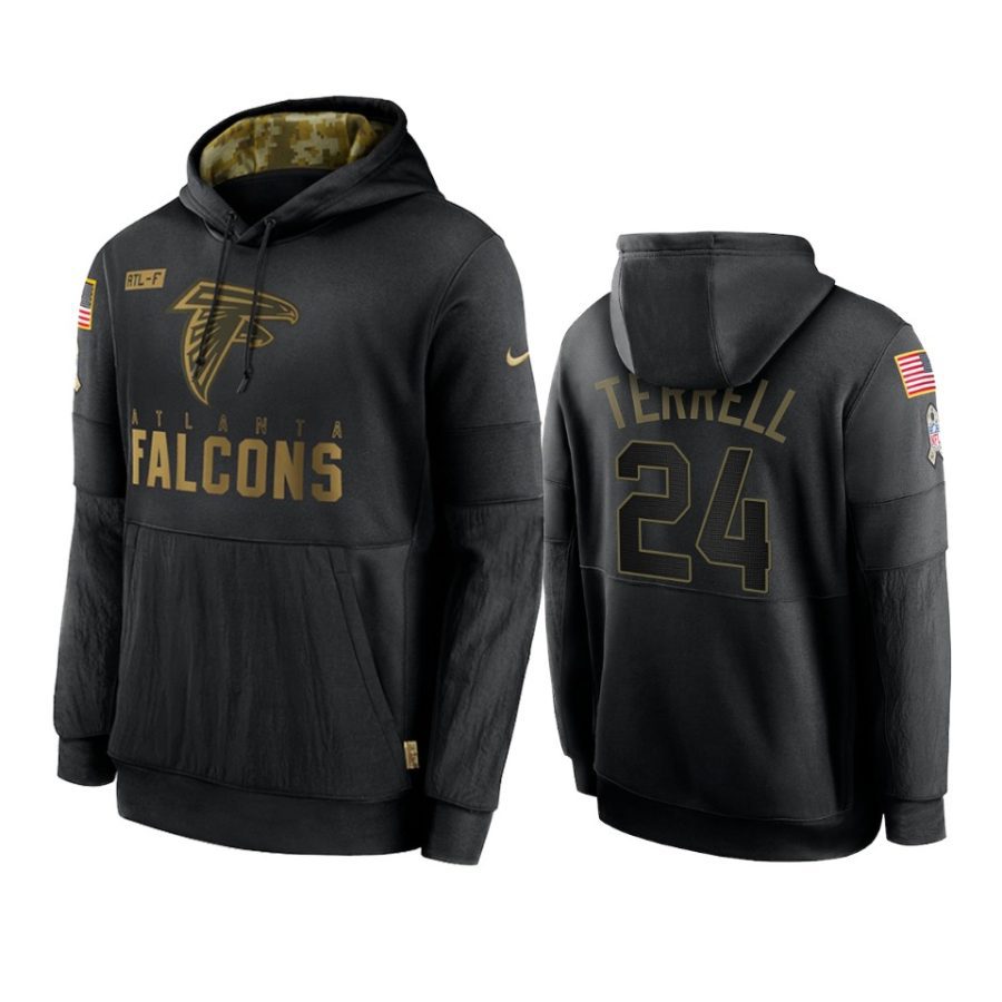 a.j. terrell falcons black 2020 salute to service sideline performance hoodie