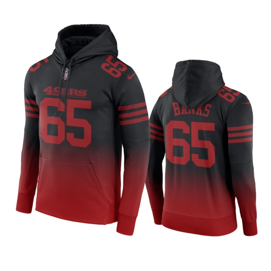 aaron banks 49ers black red gradient hoodie