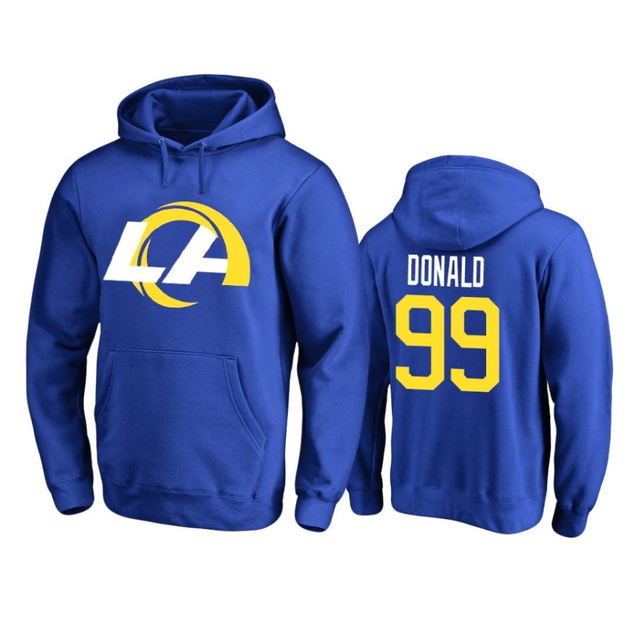 aaron donald rams royal 2020 new logo pullover hoodie