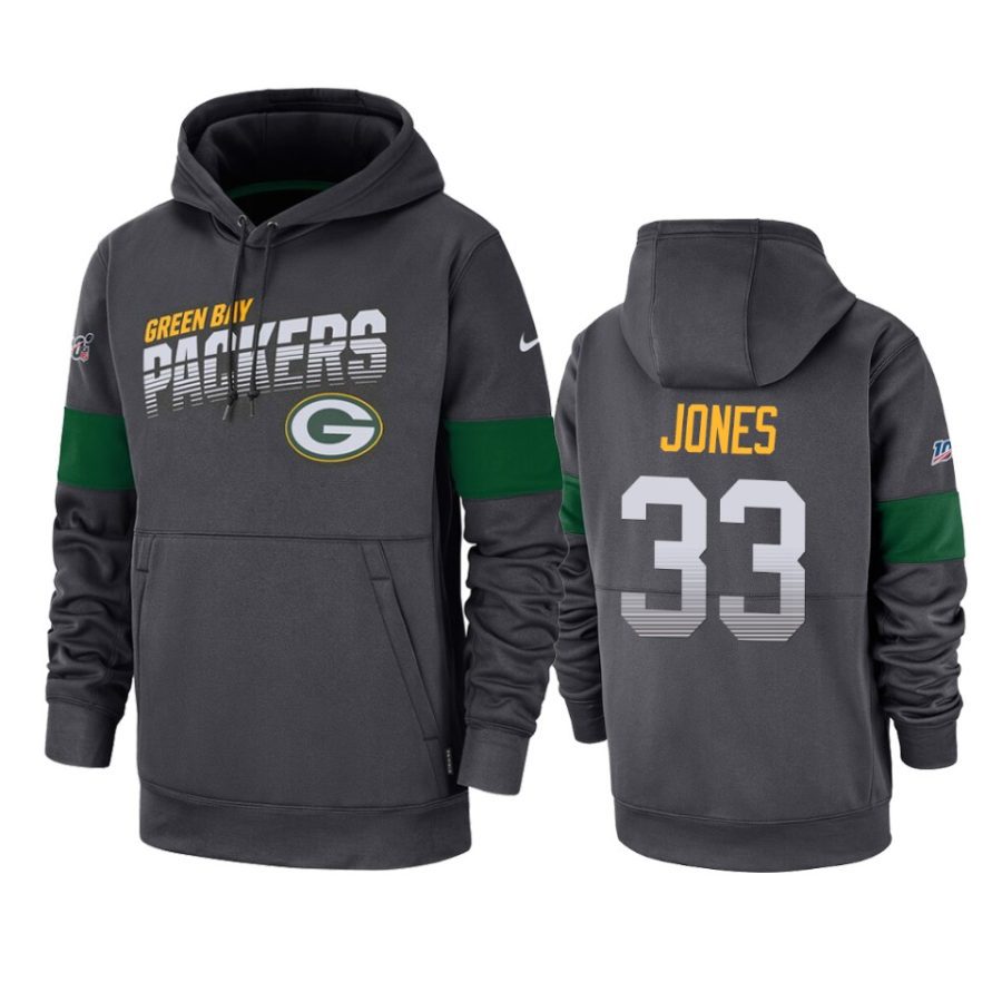 aaron jones packers anthracite 100th season hoodie