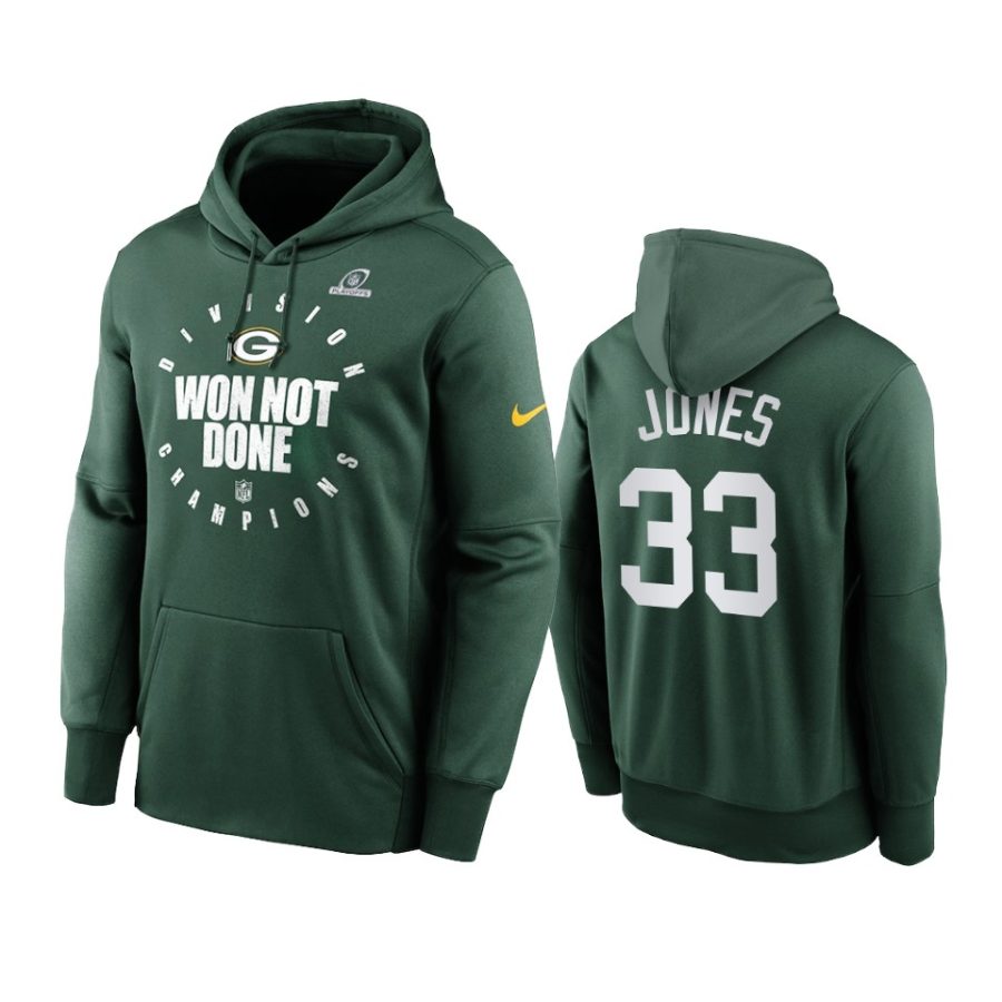 aaron jones packers green 2020 nfc north division champions hoodie