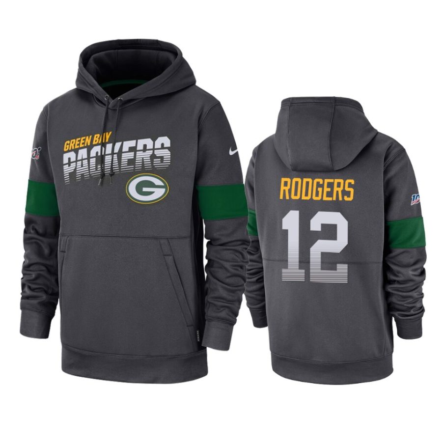 aaron rodgers packers anthracite 100th season hoodie