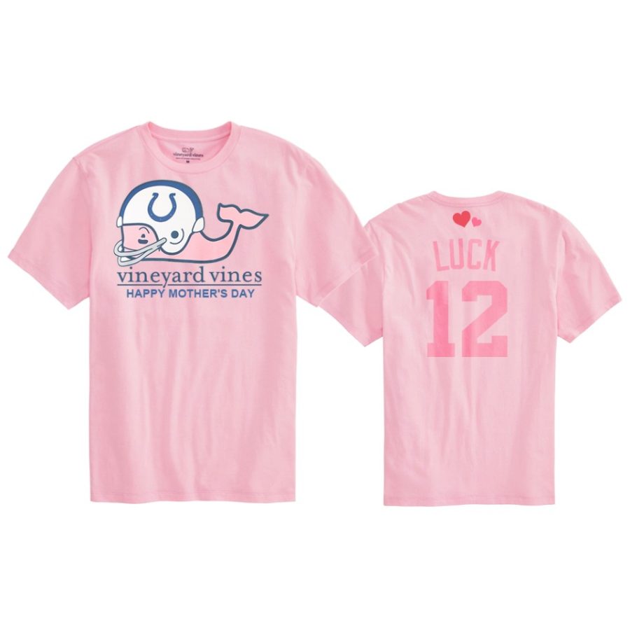 andrew luck colts pink mothers day t shirt