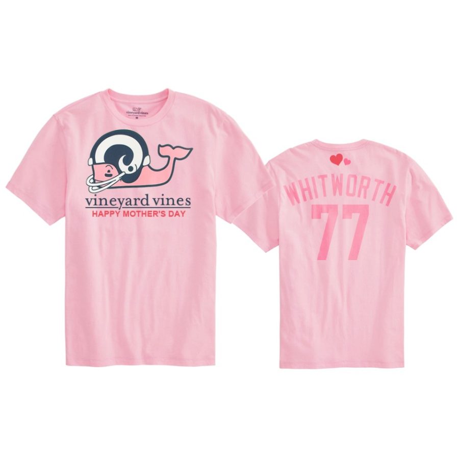 andrew whitworth rams pink mothers day t shirt