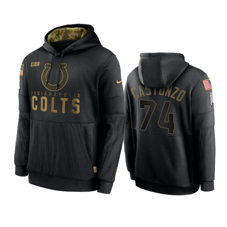 anthony castonzo colts black 2020 salute to service sideline performance hoodie