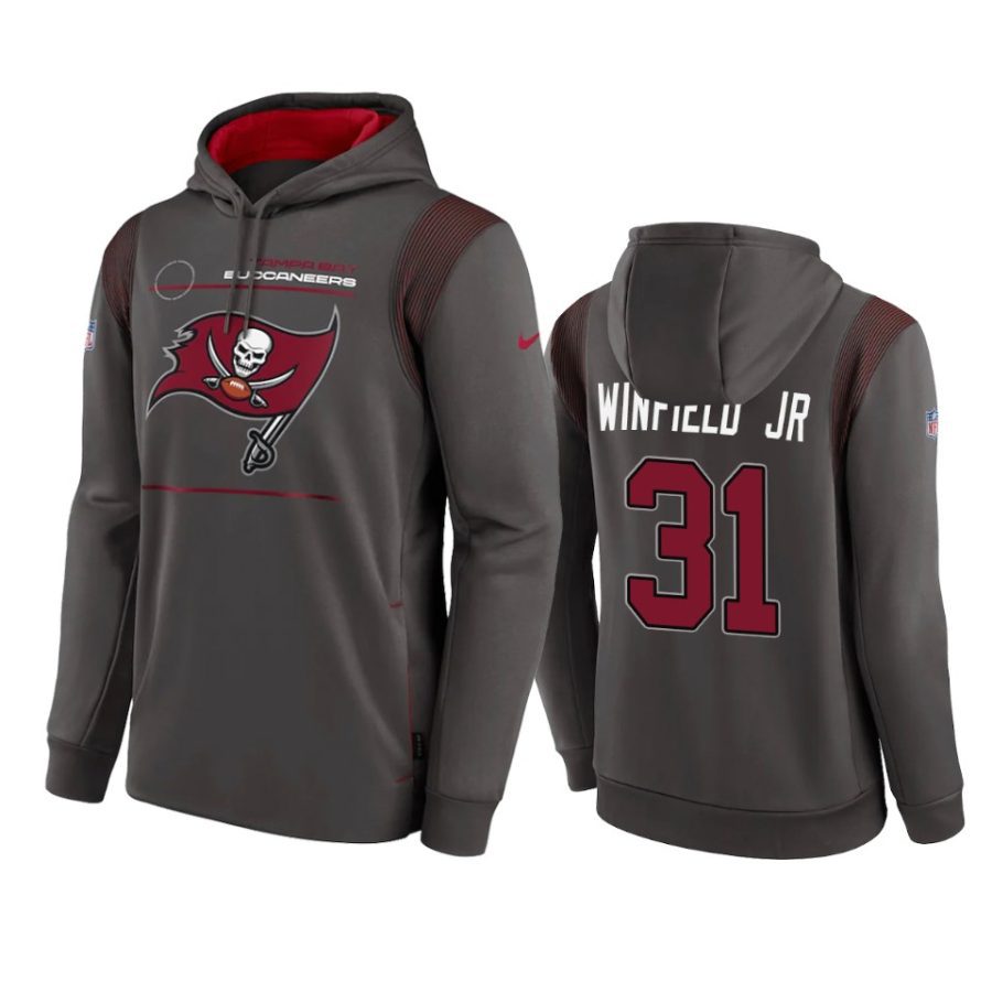 antoine winfield jr. buccaneers pewter sideline logo hoodie