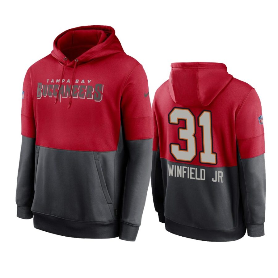 antoine winfield jr. buccaneers red pewter sideline impact lockup hoodie