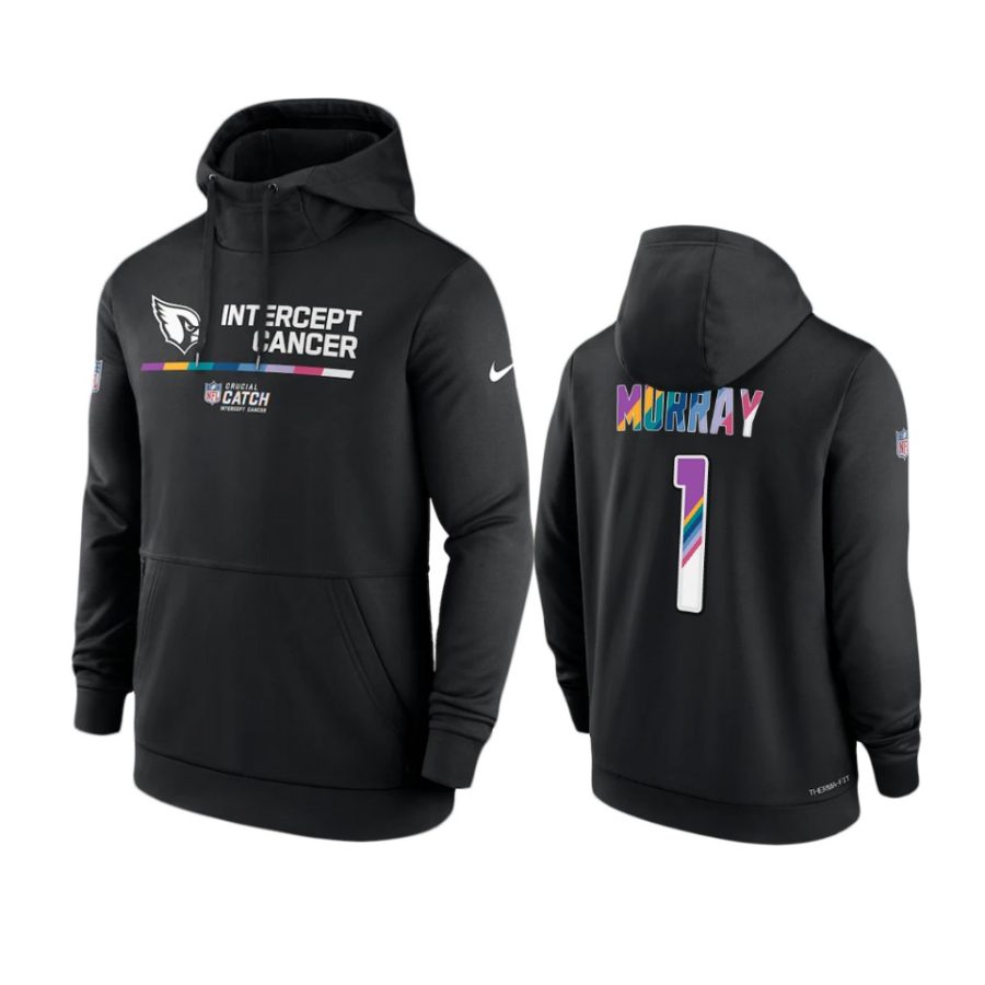 arizona cardinals kyler murray black 2022 nfl crucial catch therma hoodie