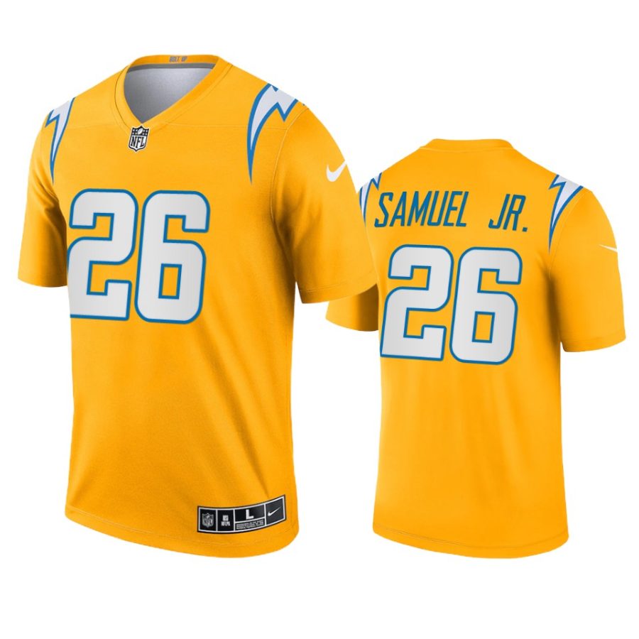 asante samuel jr. chargers 2021 inverted legend gold jersey