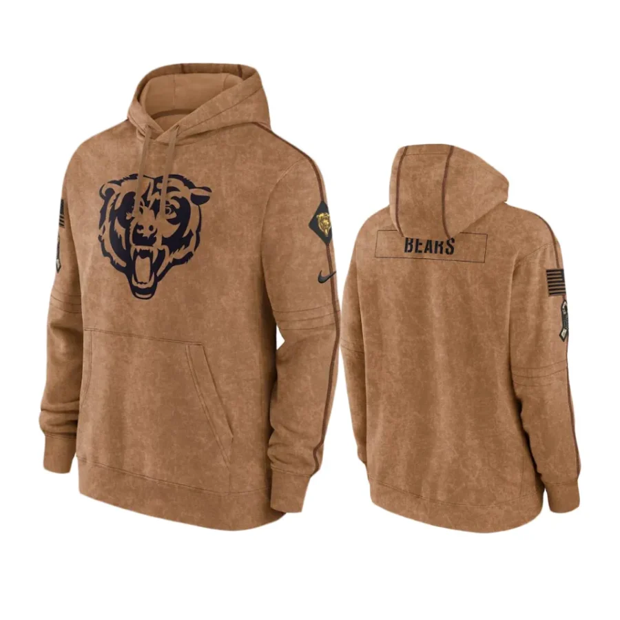 bears brown 2023 salute to service club hoodie
