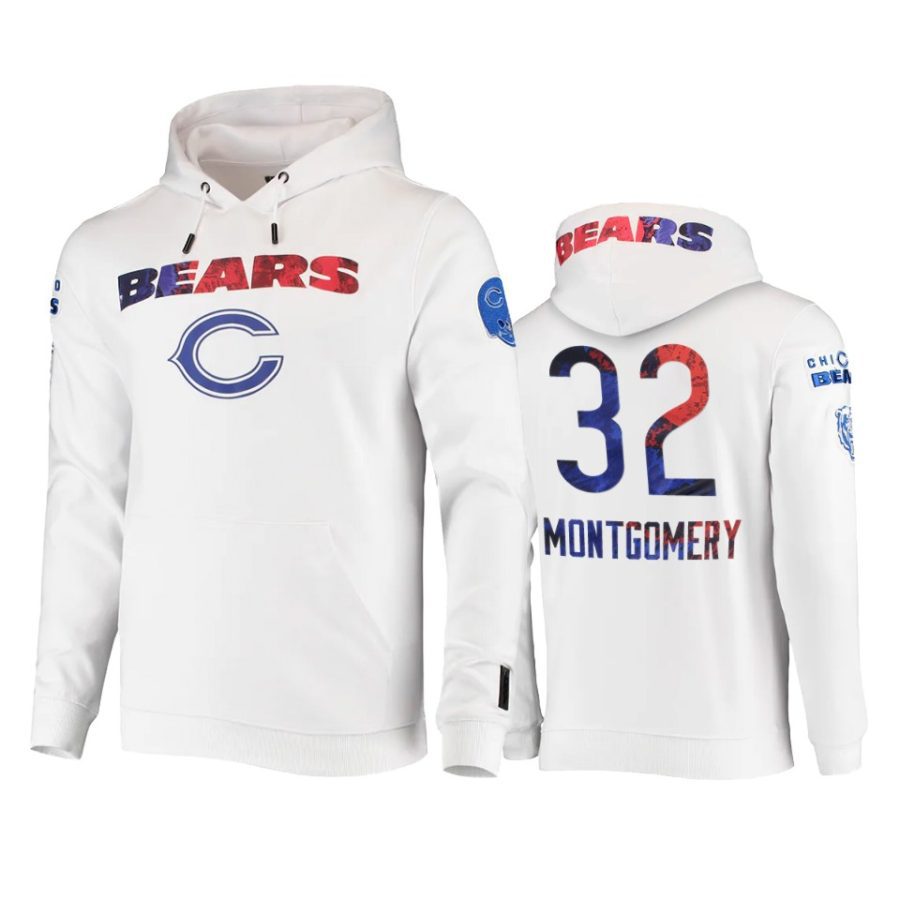 bears david montgomery white americana hoodie