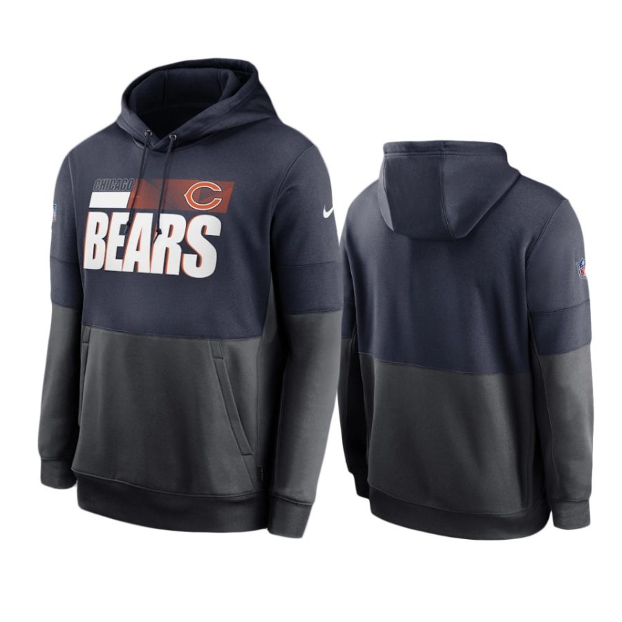 bears navy charcoal sideline impact lockup performance hoodie