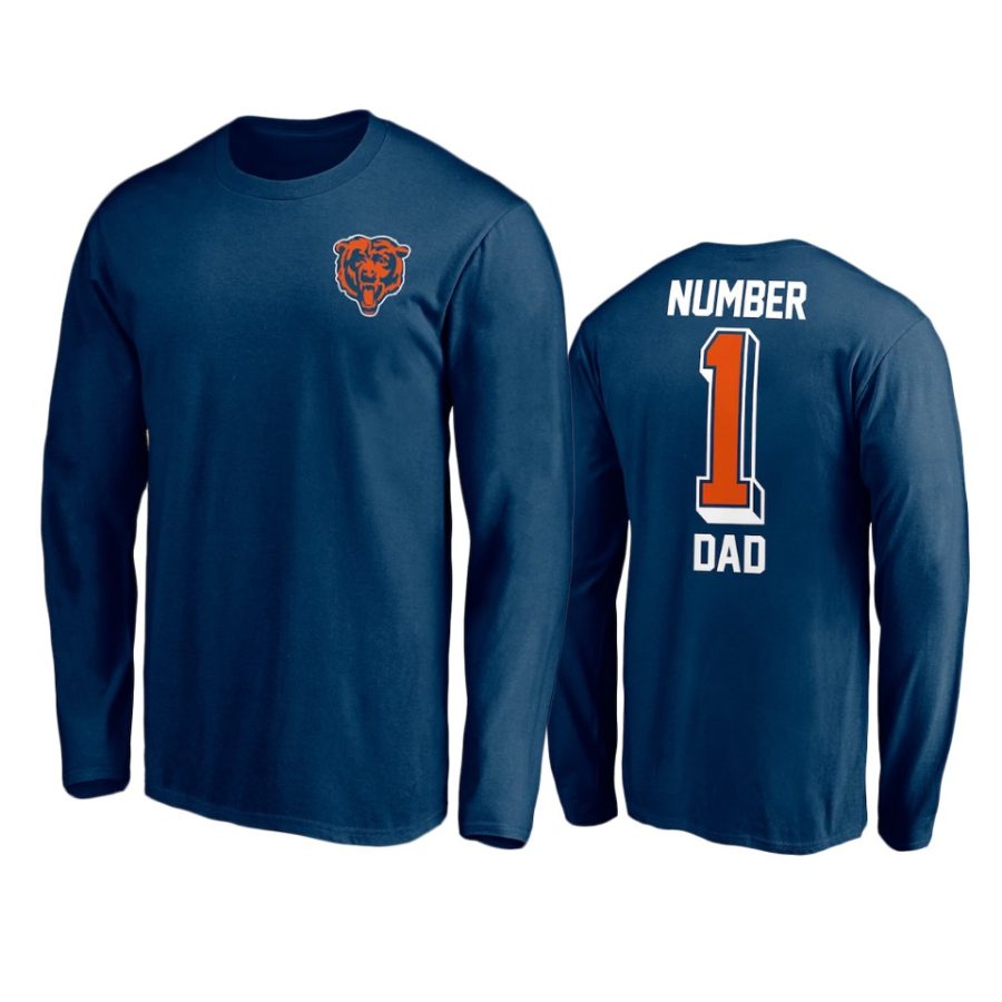 bears navy number 1 dad long sleeve t shirt