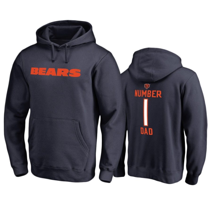 bears navy number 1 dad pullover hoodie