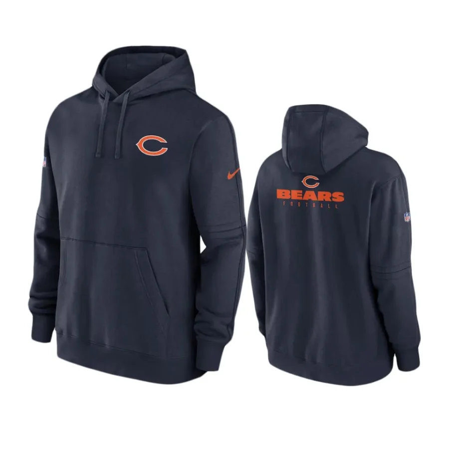 bears navy sideline club fleece hoodie