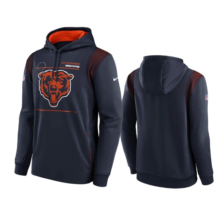 bears navy sideline logo performance hoodie