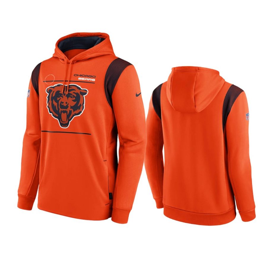 bears orange sideline logo performance hoodie