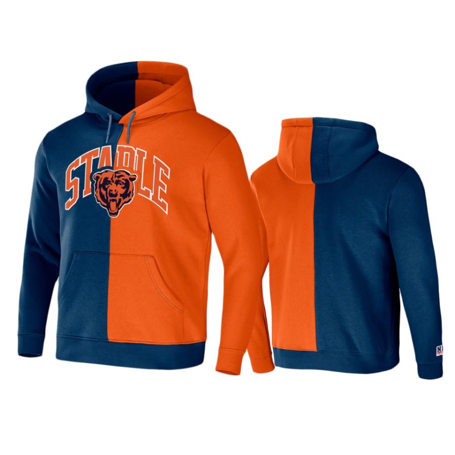 bears orange staple split logo hoodie