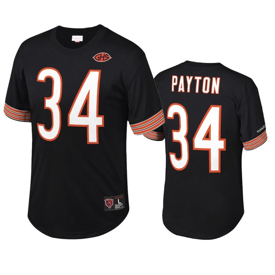 bears walter payton black retired player name number t shirt