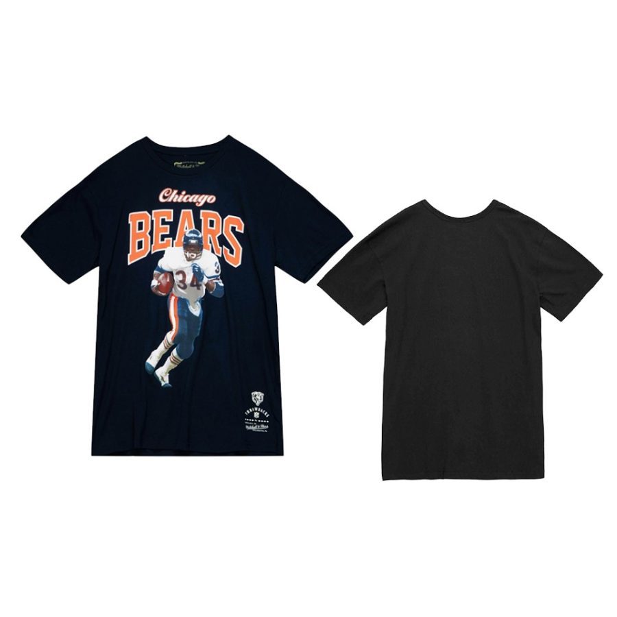 bears walter payton player graphic black sideline t shirt