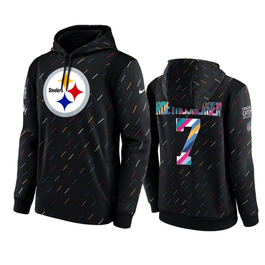 ben roethlisberger steelers charcoal 2021 nfl crucial catch hoodie