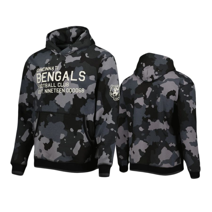 bengals black camo pullover hoodie