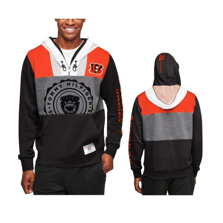 bengals black charcoal pinnacle hoodie