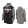 bengals black color block fashion hoodie