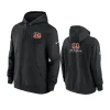 bengals black sideline club fleece hoodie