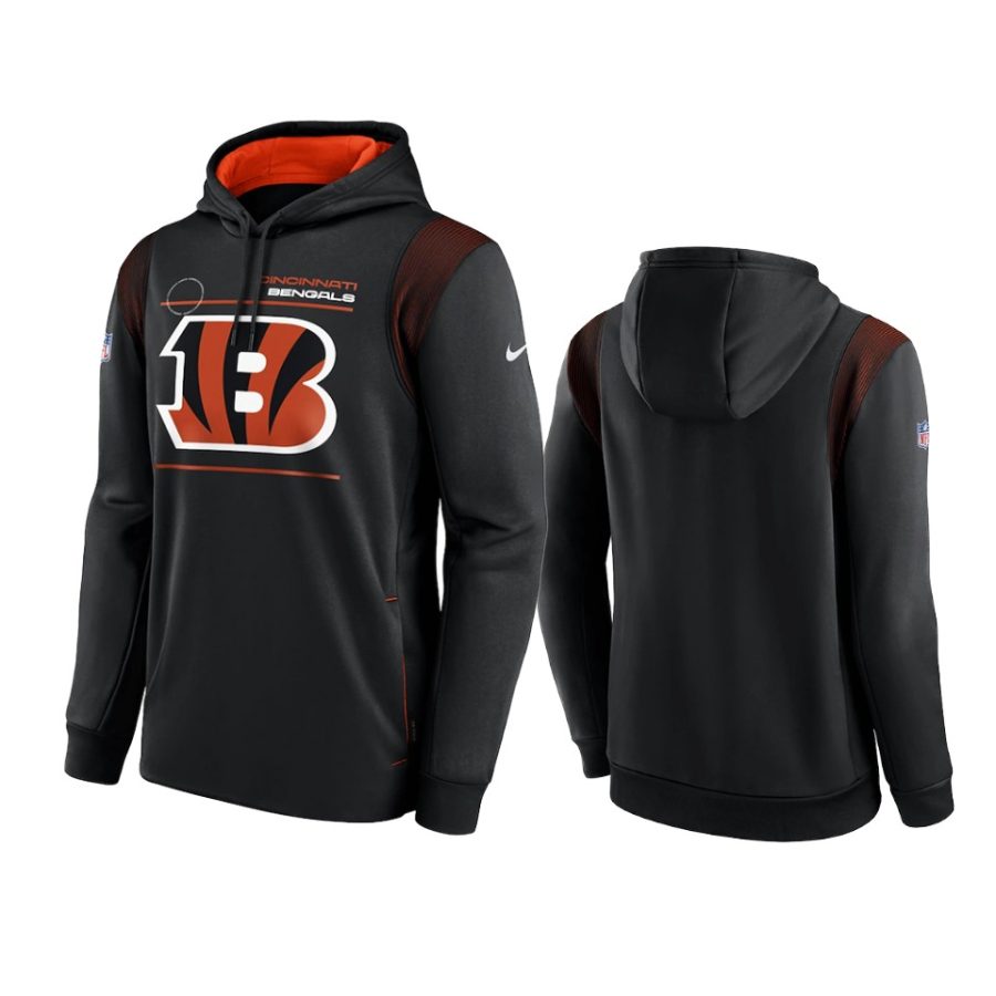 bengals black sideline logo performance hoodie