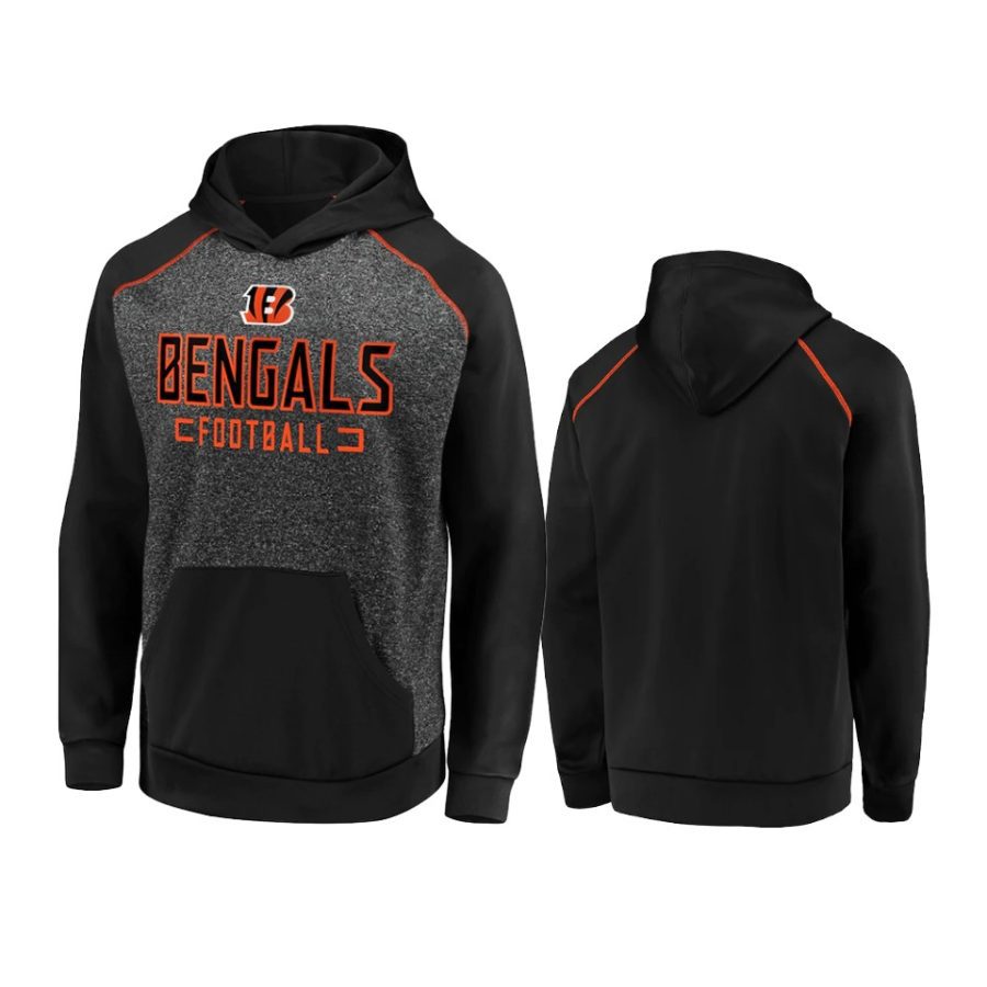 bengals charcoal black game day ready chiller fleece pullover hoodie