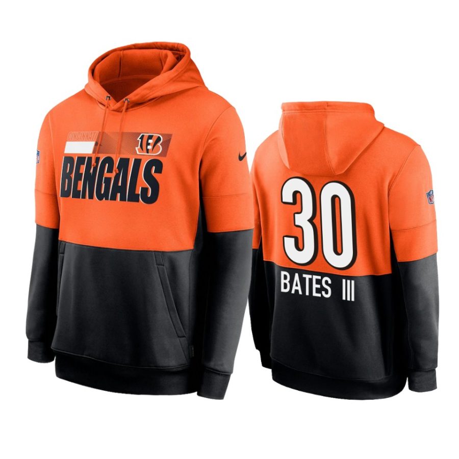 bengals jessie bates iii orange black sideline impact lockup hoodie