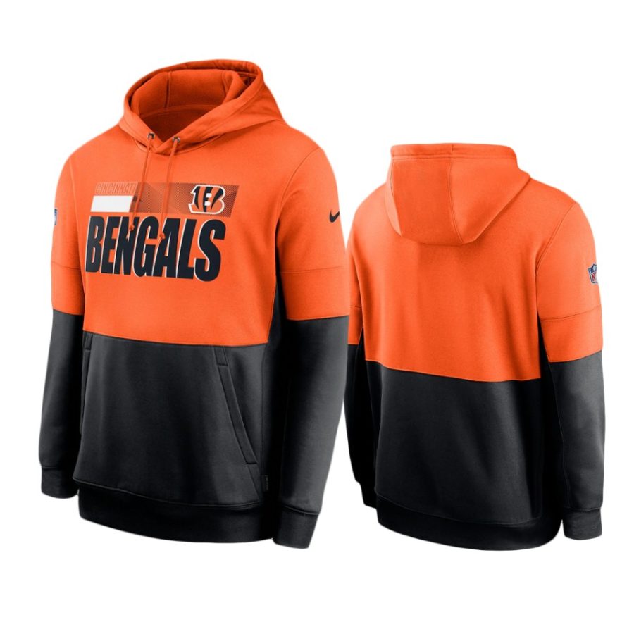 bengals orange black sideline impact lockup performance hoodie