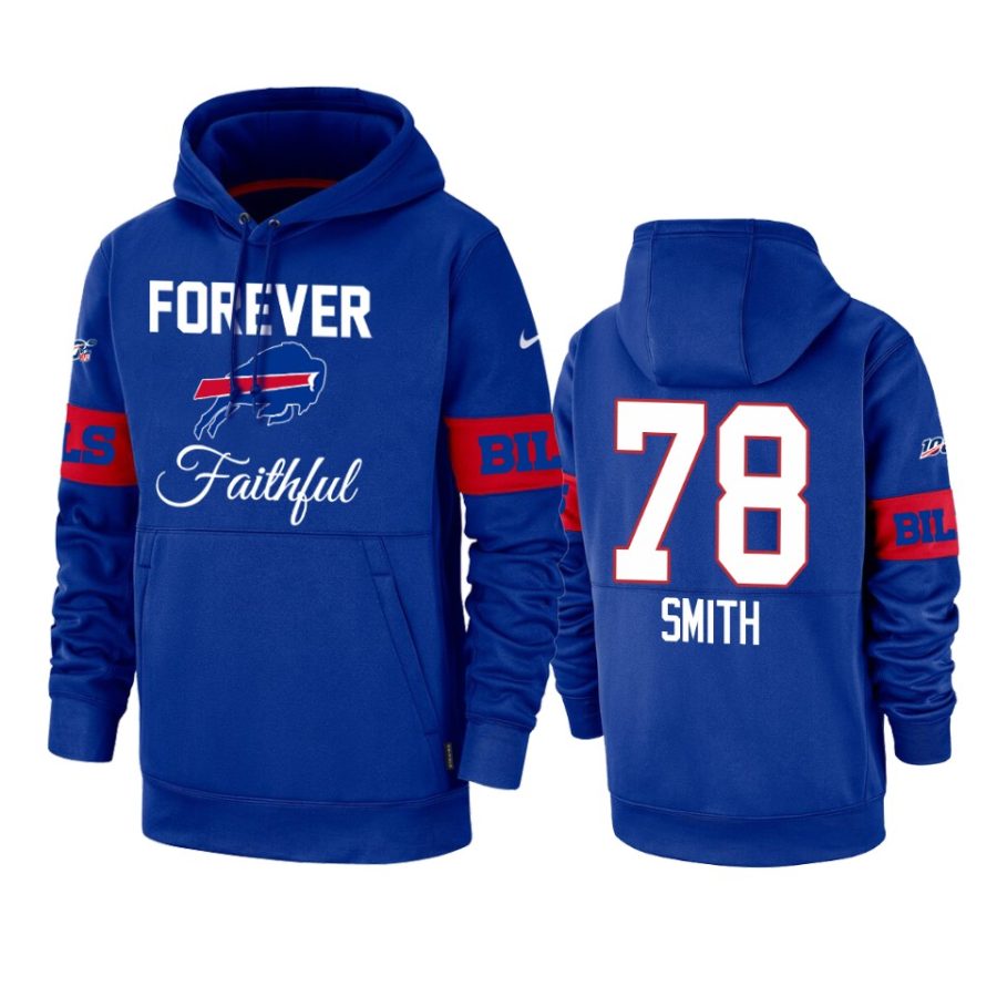 bills bruce smith royal team logo forever faithful hoodie