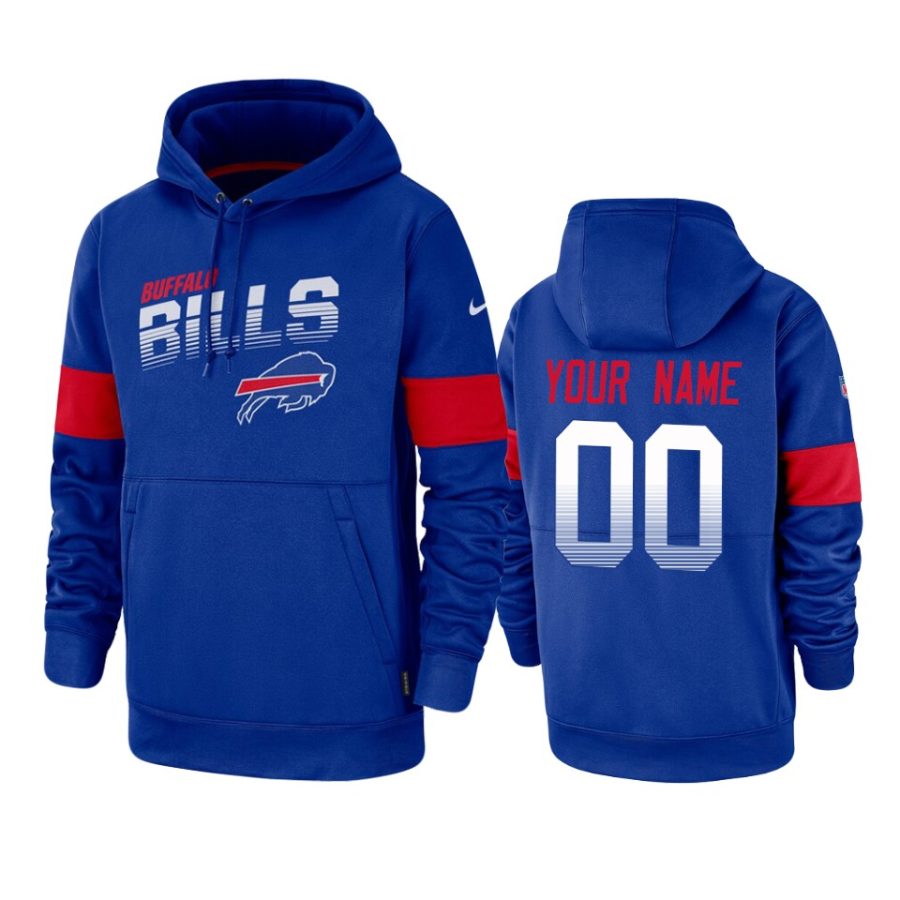 bills custom royal sideline team logo 100th season hoodie