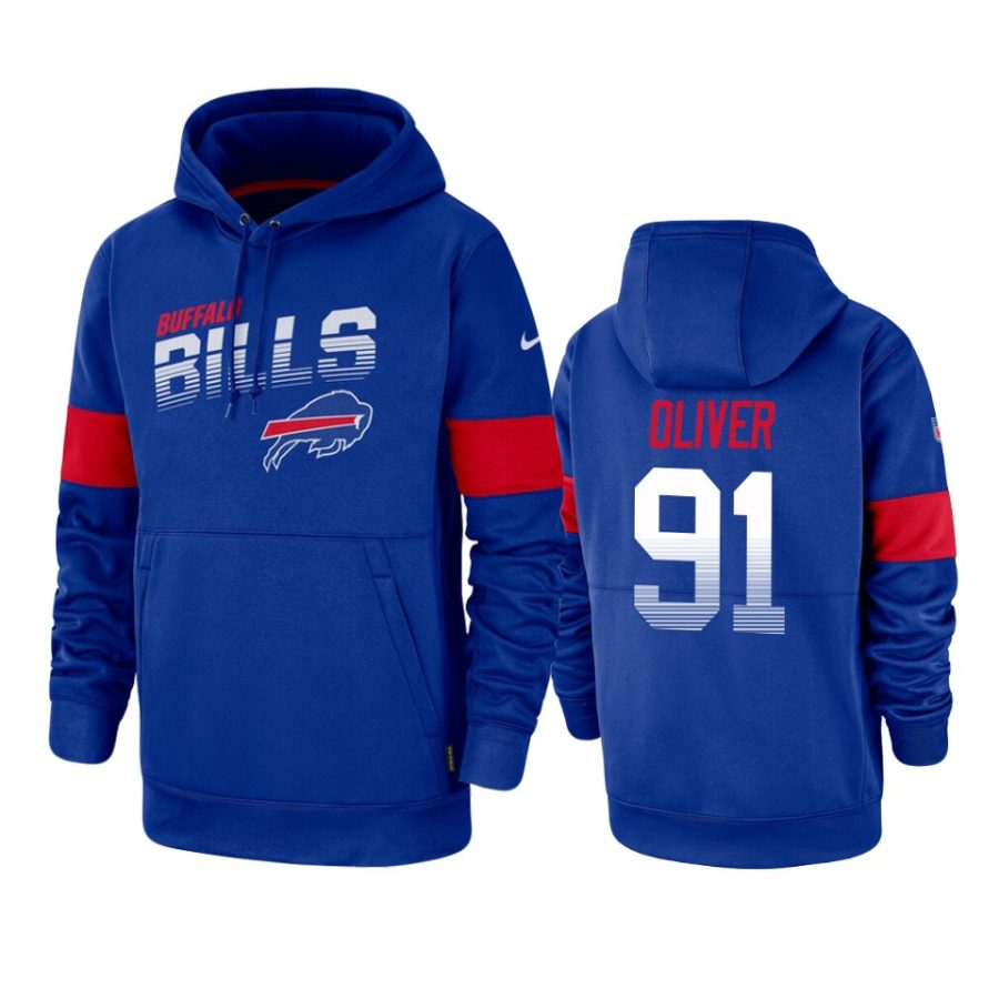 bills ed oliver royal sideline team logo 100th season hoodie